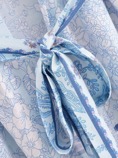 Rayon Printed Loose Kimono Coat