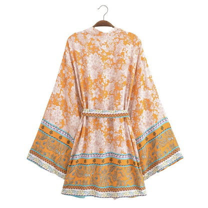 Rayon Printed Loose Kimono Coat