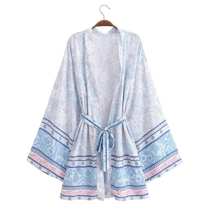 Rayon Printed Loose Kimono Coat