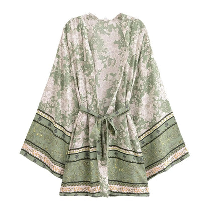 Rayon Printed Loose Kimono Coat