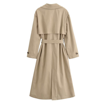 Belted Long Sleeve Trench Coat