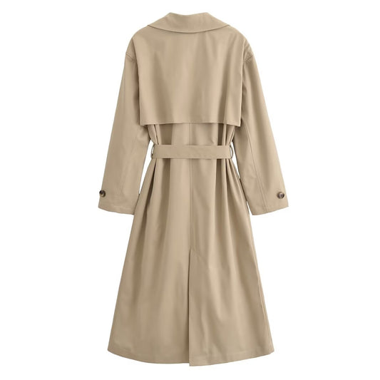 Belted Long Sleeve Trench Coat
