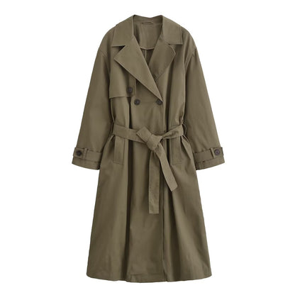 Belted Long Sleeve Trench Coat
