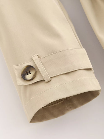 Belted Long Sleeve Trench Coat