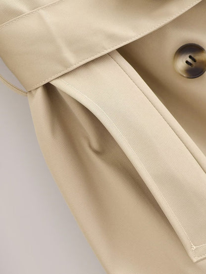 Belted Long Sleeve Trench Coat