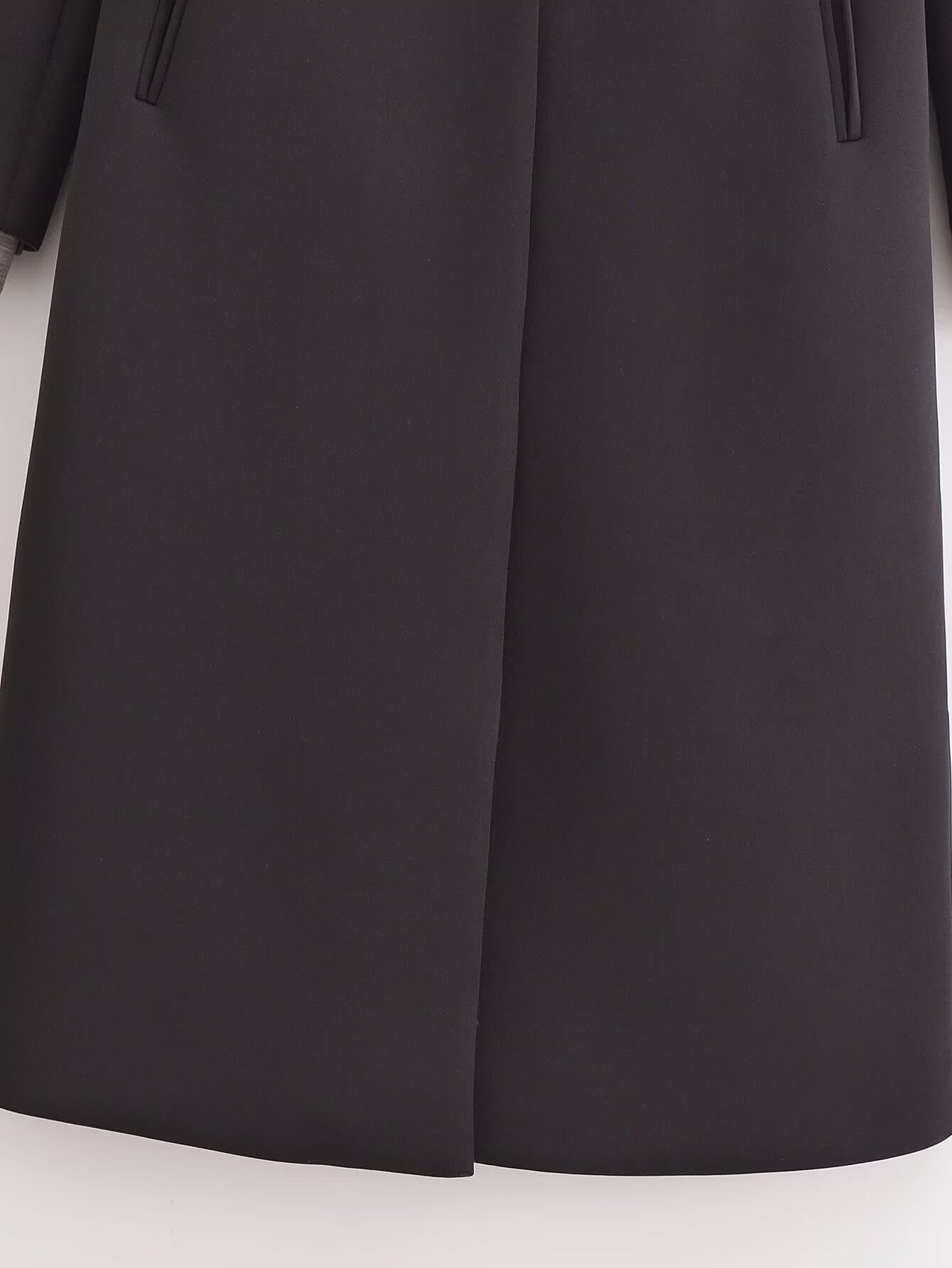 Black Woolen Hooded Overcoat