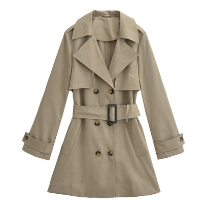Double Breasted Loose Mid-length Trench Coat