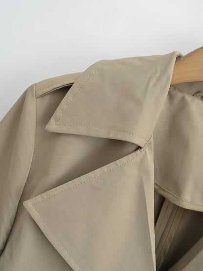 Double Breasted Loose Mid-length Trench Coat