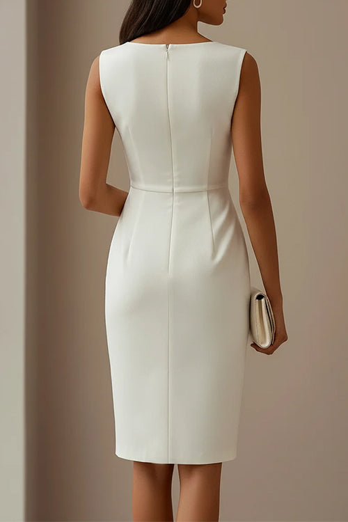 Sleeveless Bow Knot Waist Pencil Dress