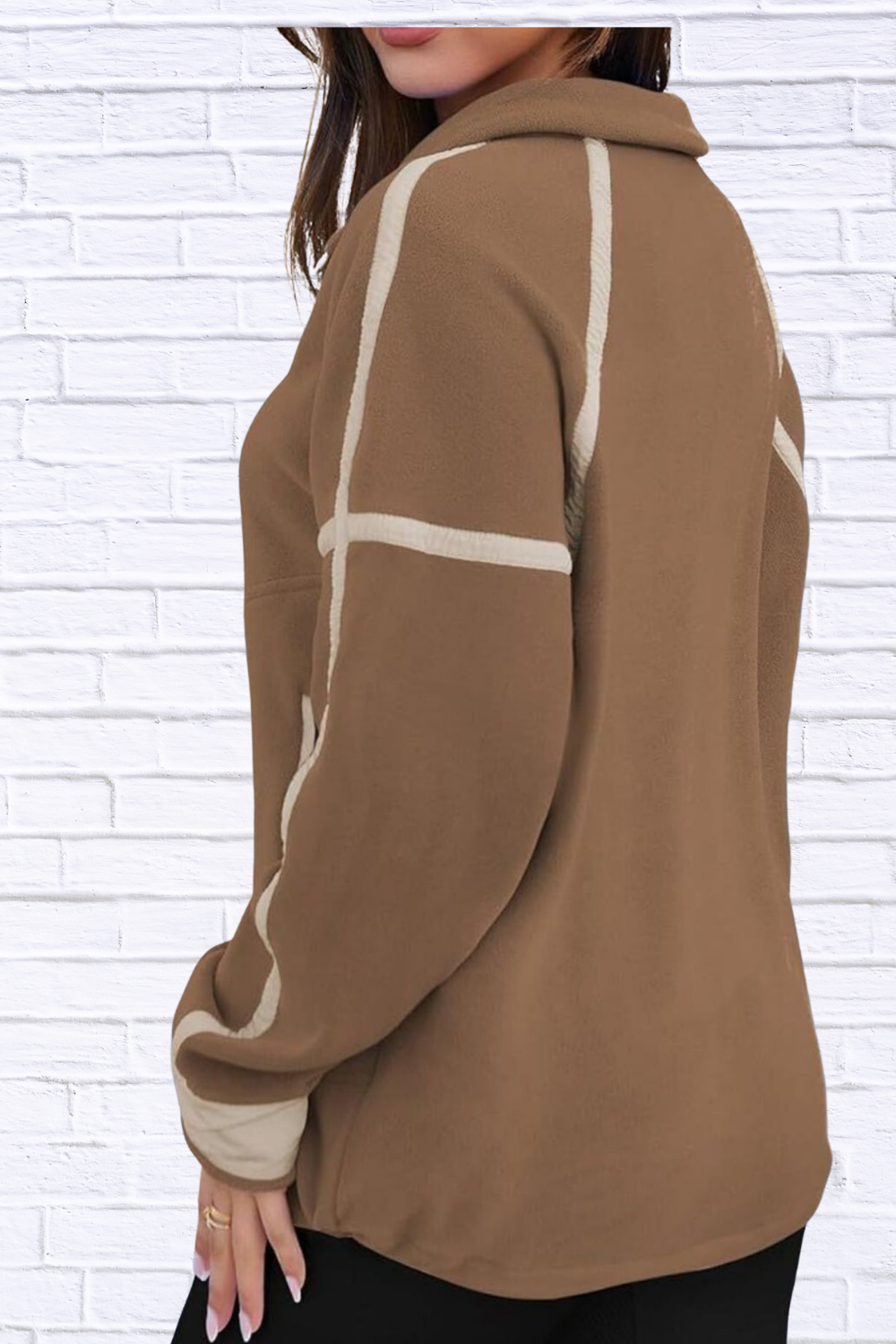 Half Zip Dropped Shoulder Sweatshirt