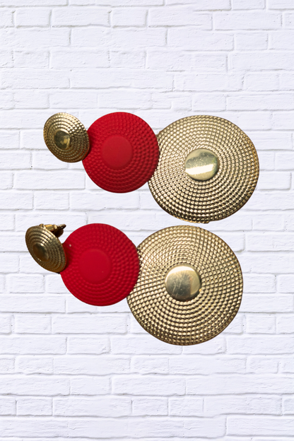 Absolutely Gorgeous Two-Tone Tiered Round Drop Earrings