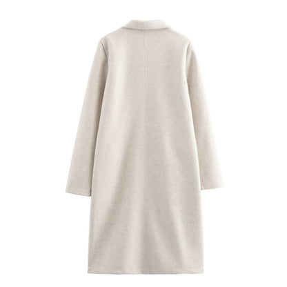 Button Decoration Soft Overcoat Jacket