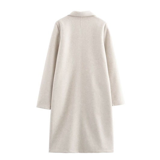 Button Decoration Soft Overcoat Jacket