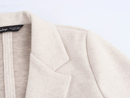 Button Decoration Soft Overcoat Jacket