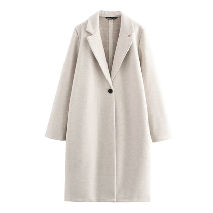 Button Decoration Soft Overcoat Jacket