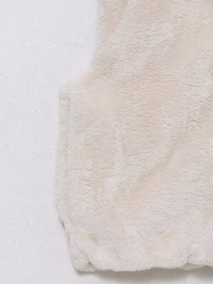 Faux Fur Hooded Vest Top