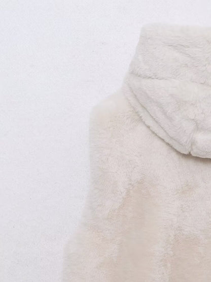 Faux Fur Hooded Vest Top