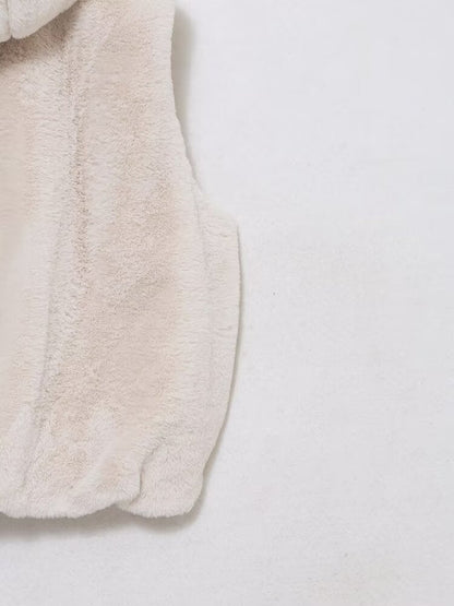 Faux Fur Hooded Vest Top