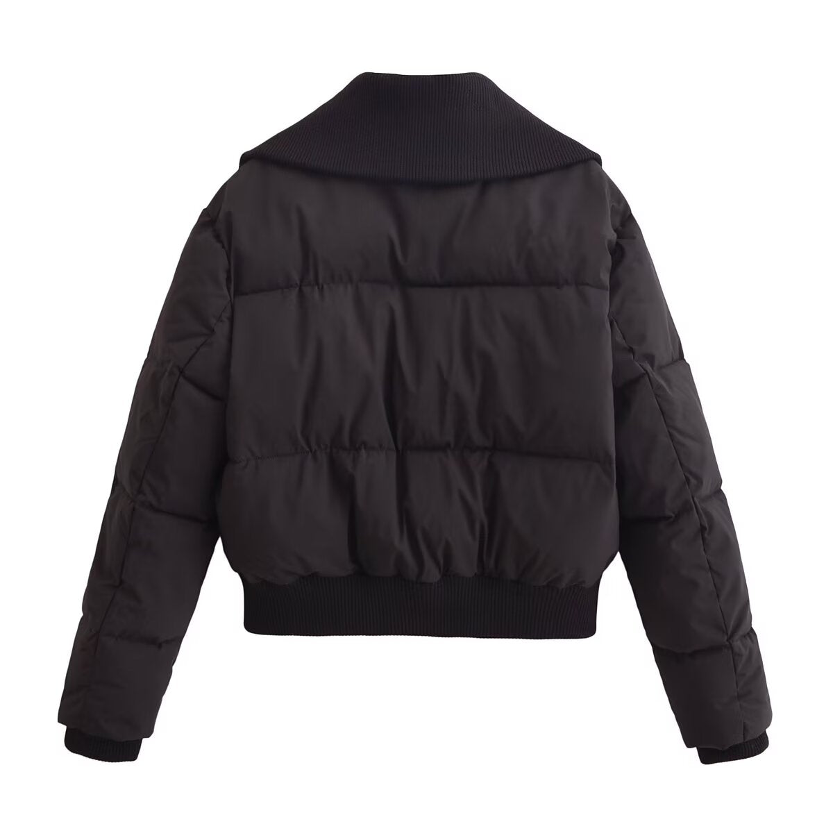 Thread-Decorated Long-Sleeve Padded Jacket