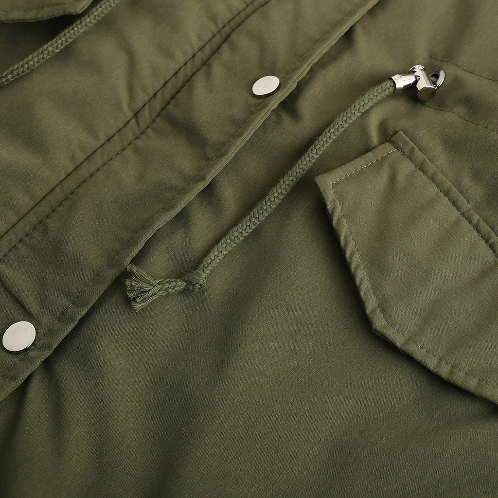 Fur Collar Fleece Cotton-Padded Parkas