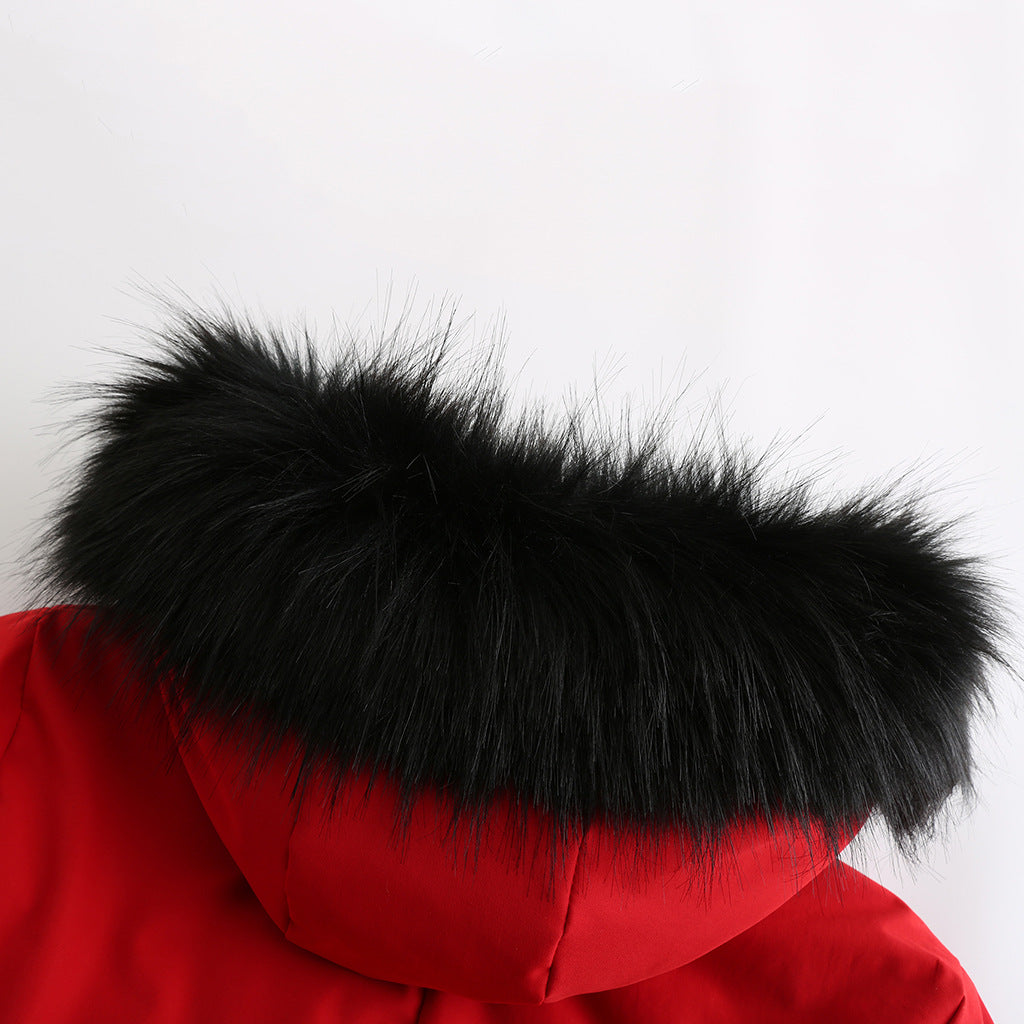 Fur Collar Fleece Cotton-Padded Parkas