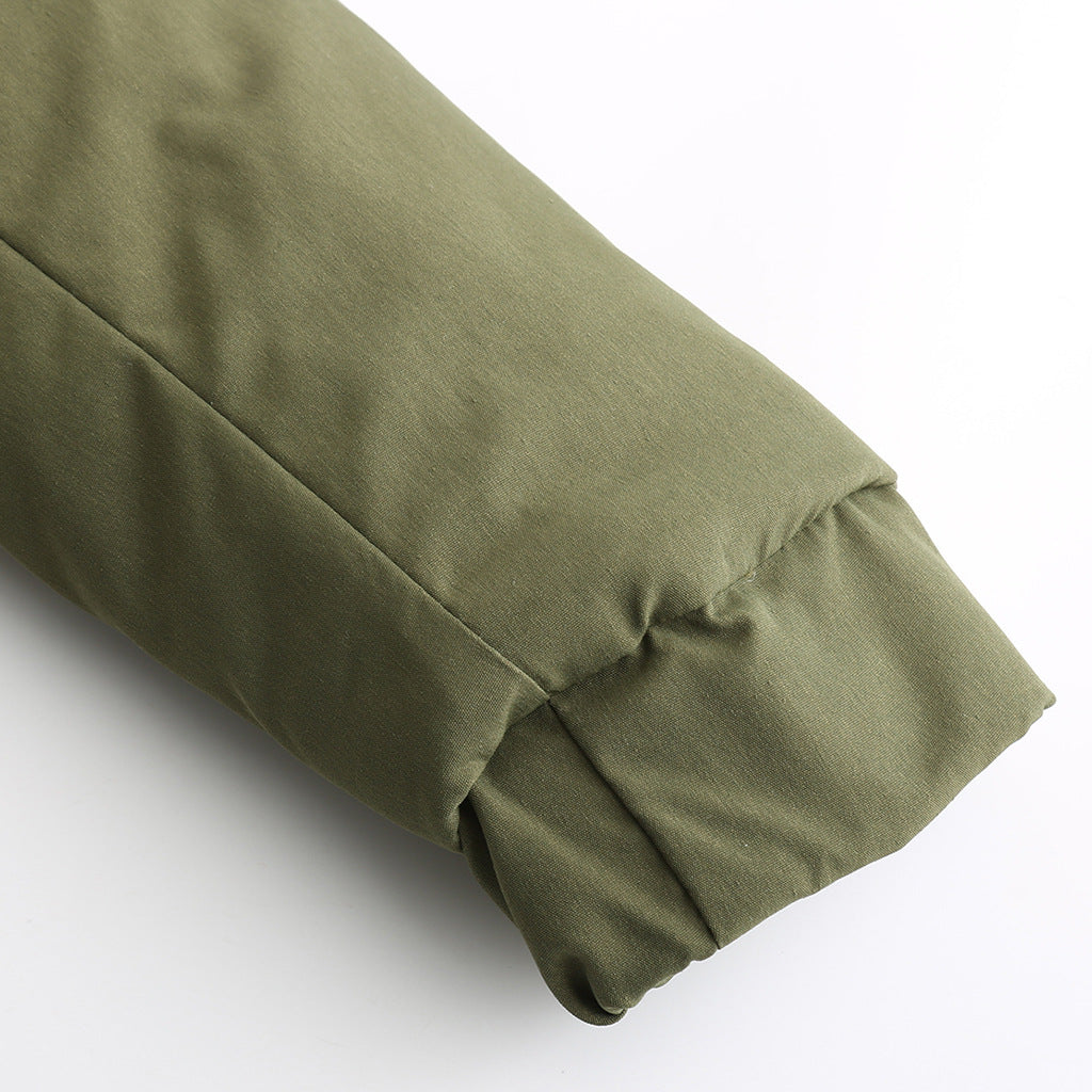 Fur Collar Fleece Cotton-Padded Parkas