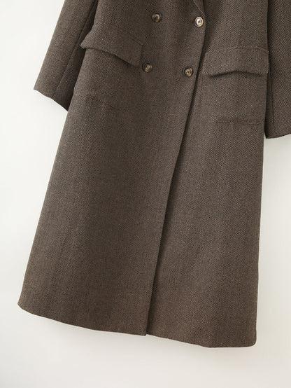 Herringbone Long Coat