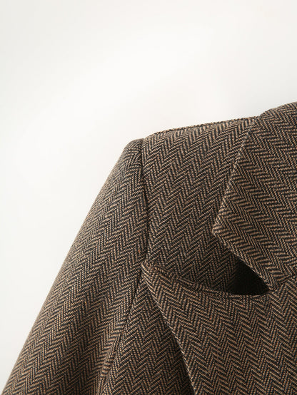 Herringbone Long Coat