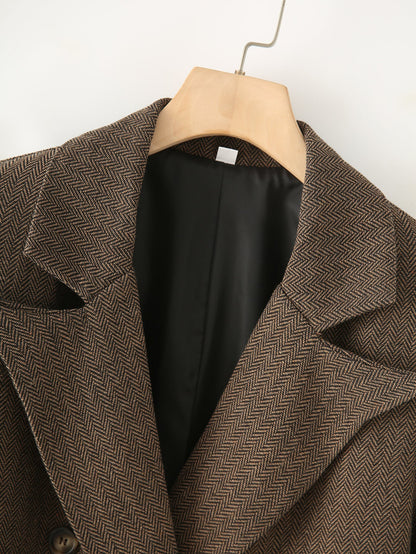Herringbone Long Coat