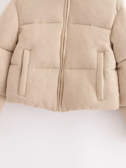 Stand-Collar Short Warm Cotton Jacket