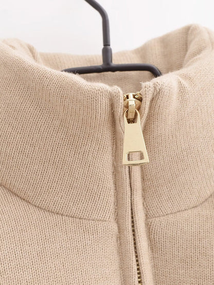 Stand-Collar Short Warm Cotton Jacket