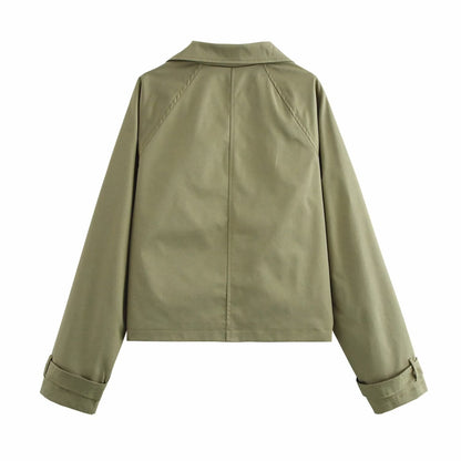 Collared Double Breasted Casual Jacket