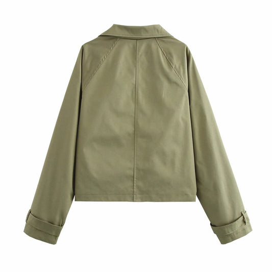 Collared Double Breasted Casual Jacket