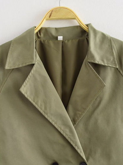 Collared Double Breasted Casual Jacket