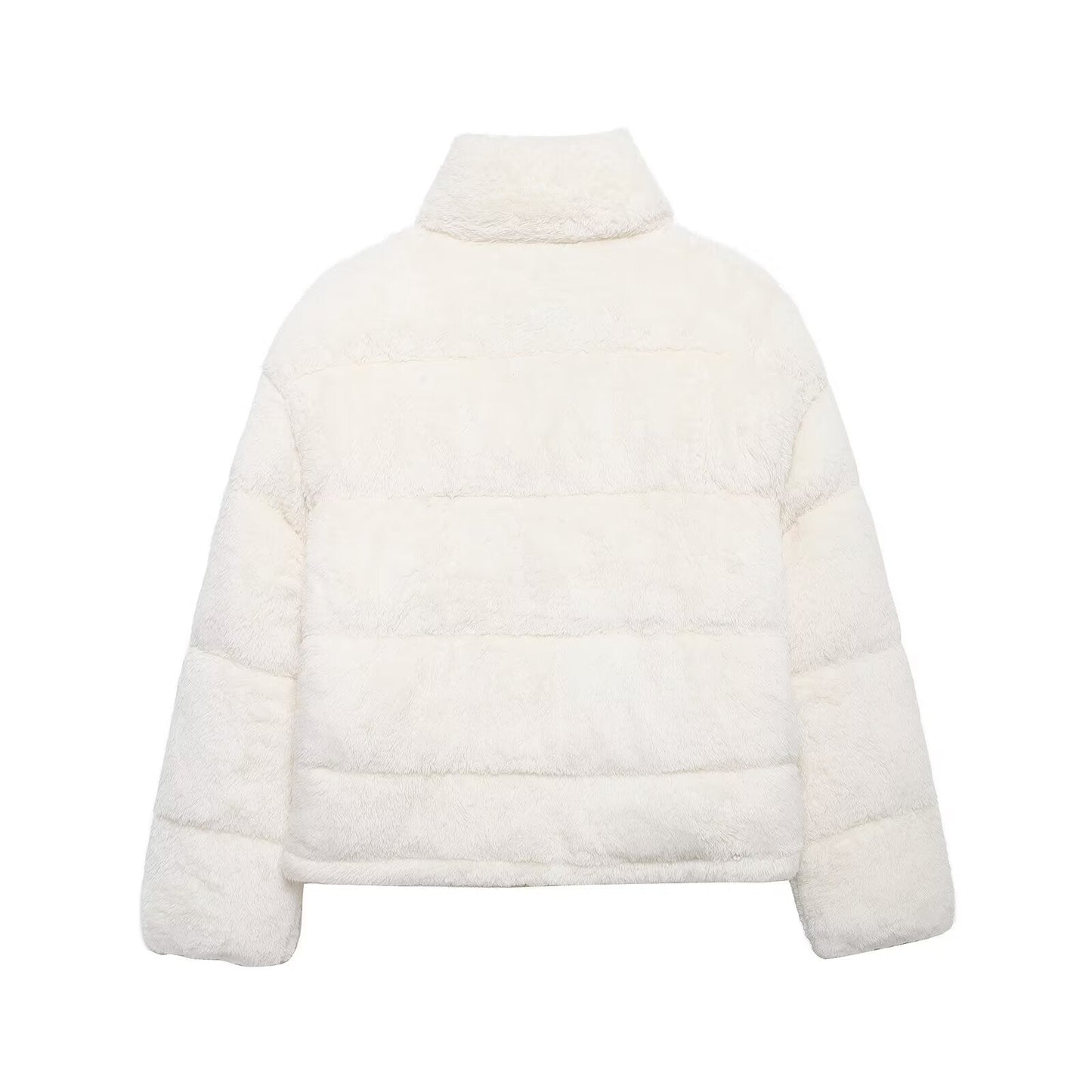 Stand-Collar Long-Sleeve Zipped Padded Jacket