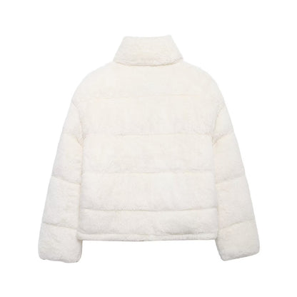 Stand-Collar Long-Sleeve Zipped Padded Jacket