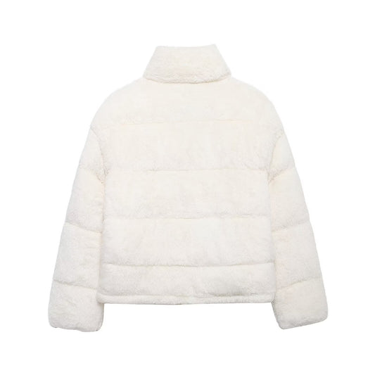 Stand-Collar Long-Sleeve Zipped Padded Jacket