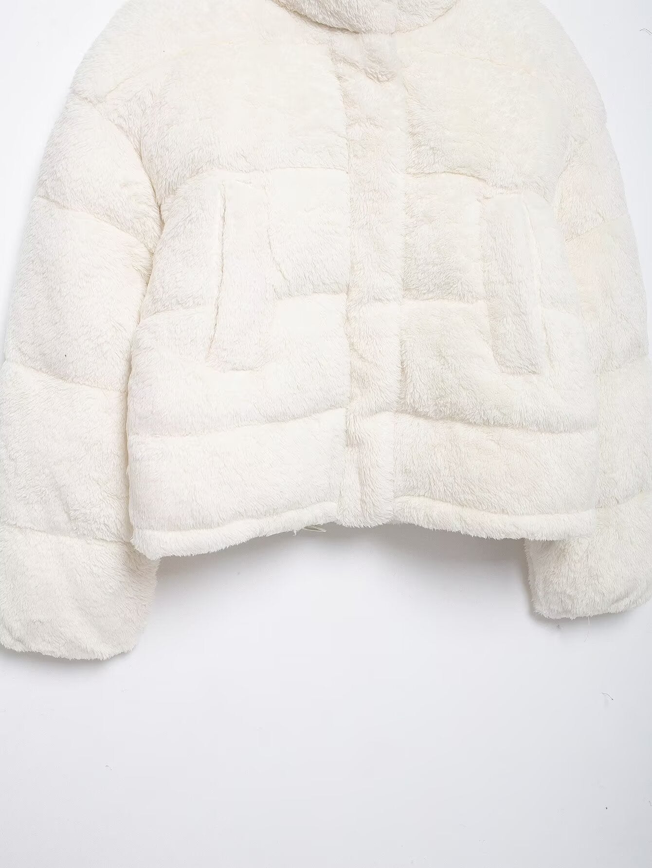 Stand-Collar Long-Sleeve Zipped Padded Jacket