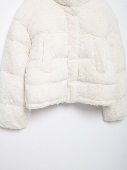 Stand-Collar Long-Sleeve Zipped Padded Jacket