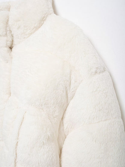 Stand-Collar Long-Sleeve Zipped Padded Jacket