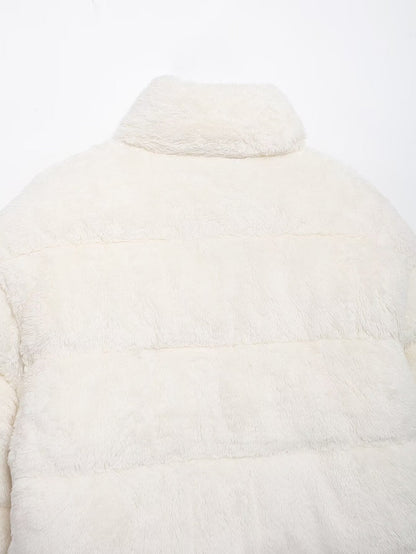 Stand-Collar Long-Sleeve Zipped Padded Jacket