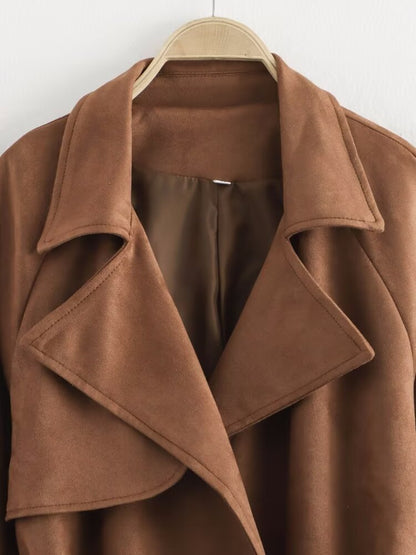 Double Button Long Trench Coat Jacket