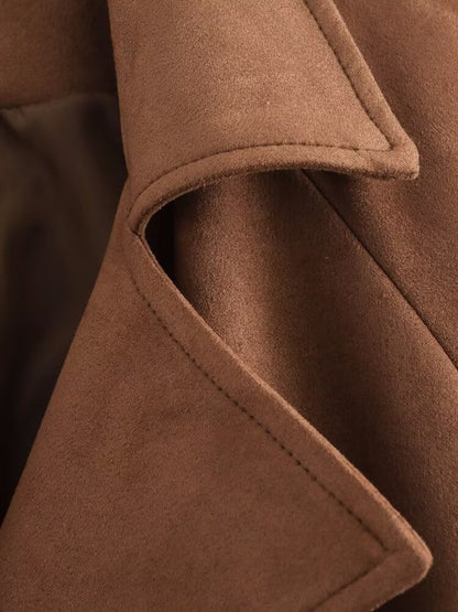 Double Button Long Trench Coat Jacket