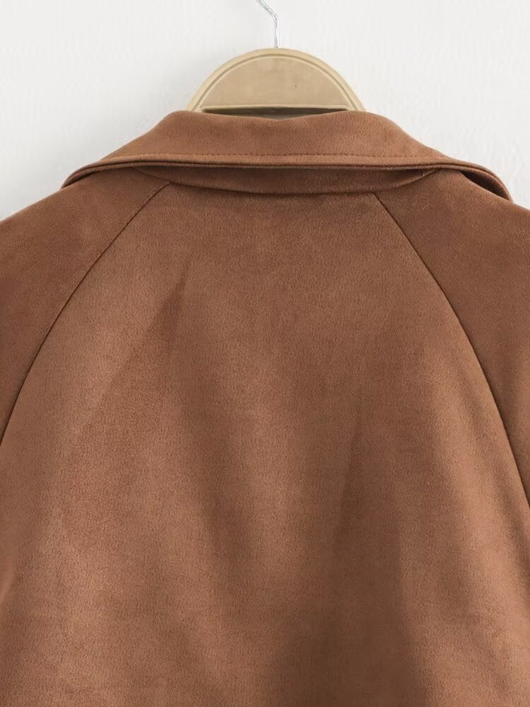 Double Button Long Trench Coat Jacket