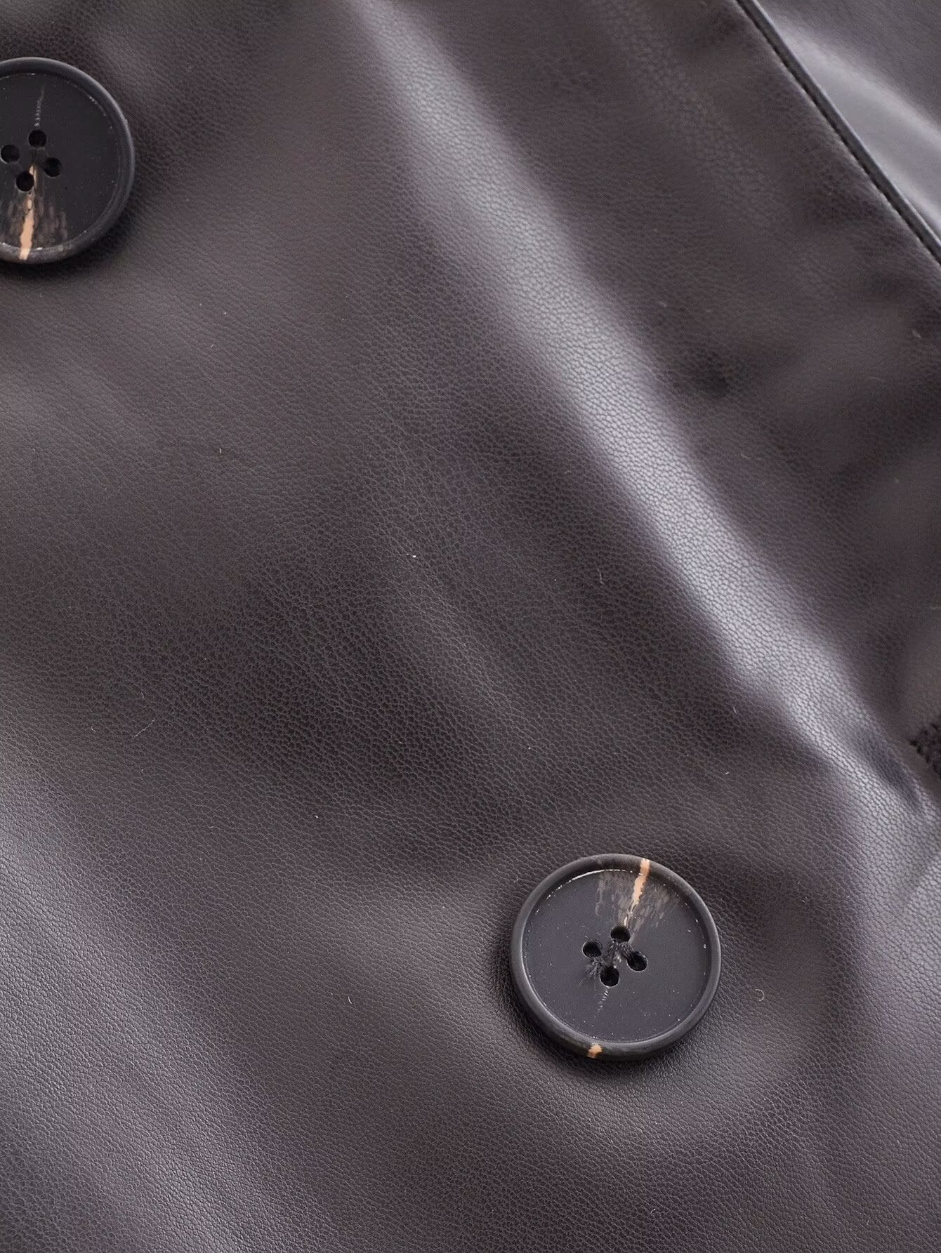 Faux Leather Sleeveless Trench Coat Dress