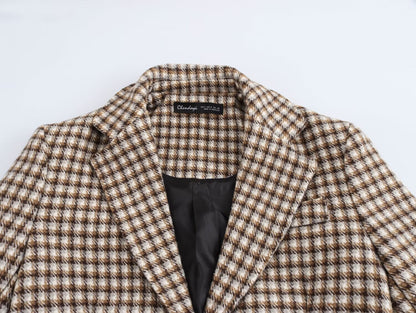 Plaid Long Overcoat Outerwear