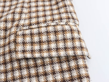 Plaid Long Overcoat Outerwear