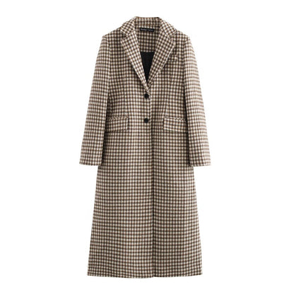 Plaid Long Overcoat Outerwear
