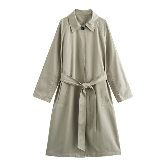 Mid Length Waistband Trench Coat