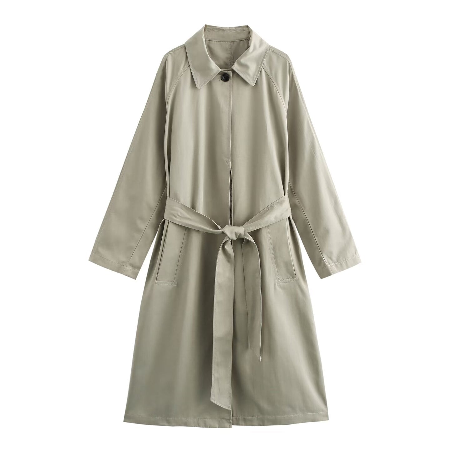 Mid Length Waistband Trench Coat